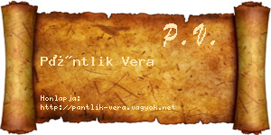 Pántlik Vera névjegykártya